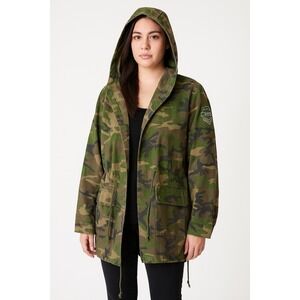 Fashion Nova Outerwear Jacket Women Medium Multicolor Camouflage Hunting Hooded